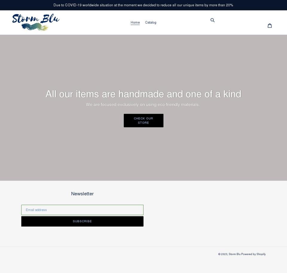 stormblu.com shopify website screenshot