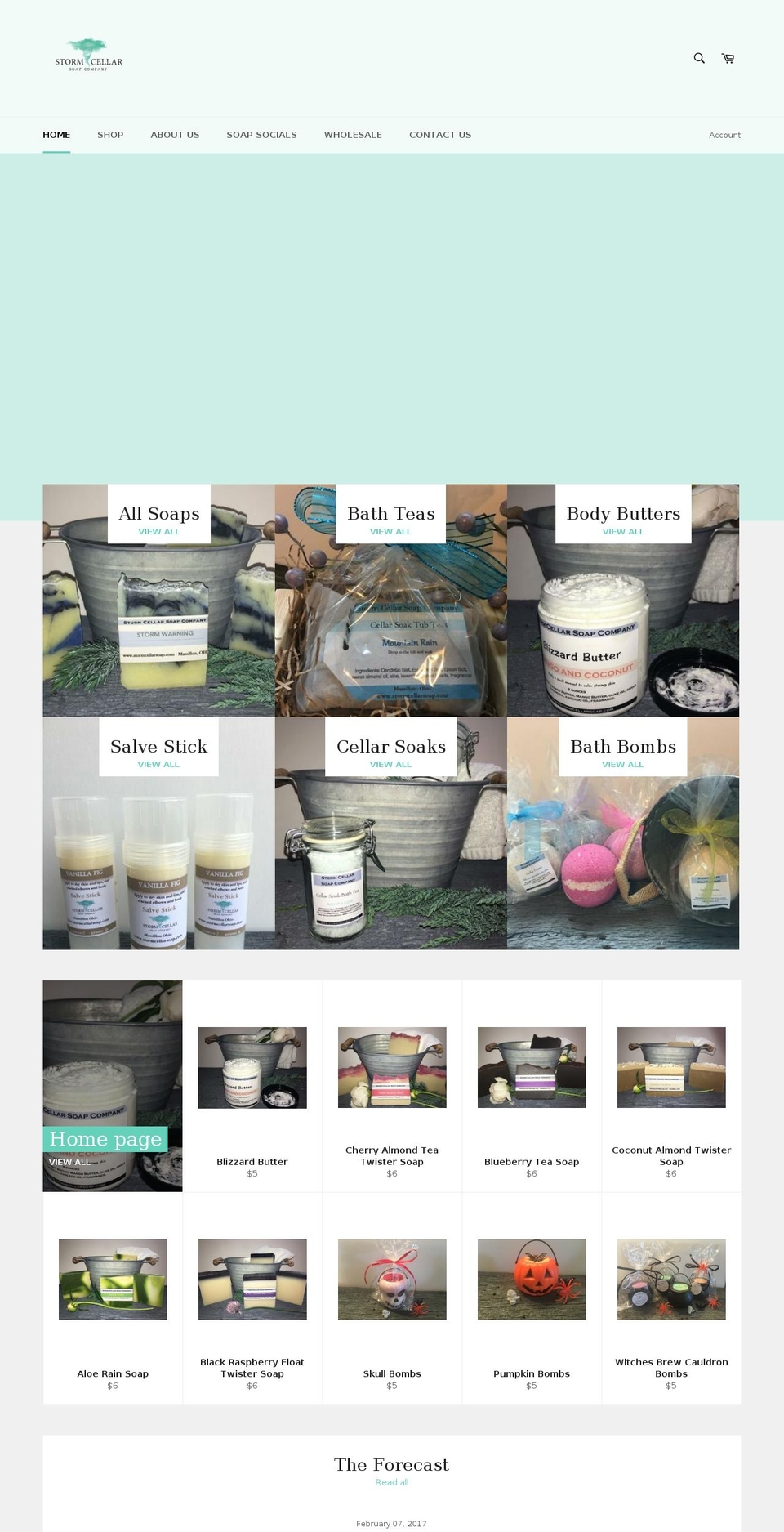 stormcellarsoap.com shopify website screenshot