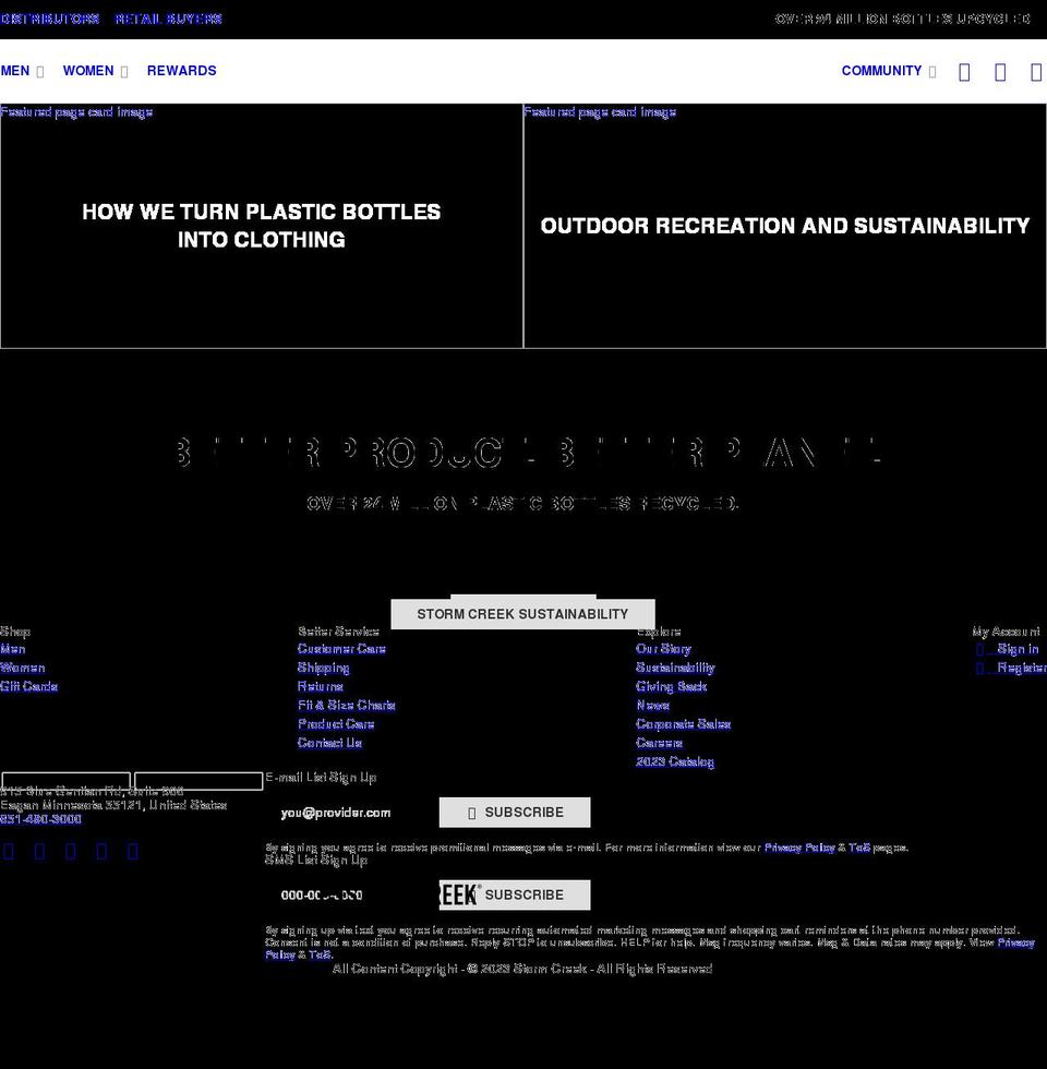 stormcreek.com shopify website screenshot