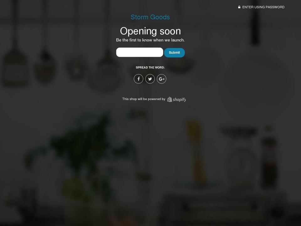 stormgoods.com — Shopify storefront screenshot