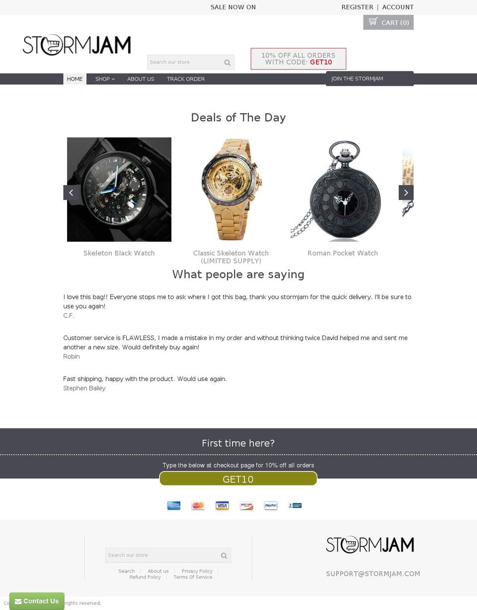 stormjam.com shopify website screenshot