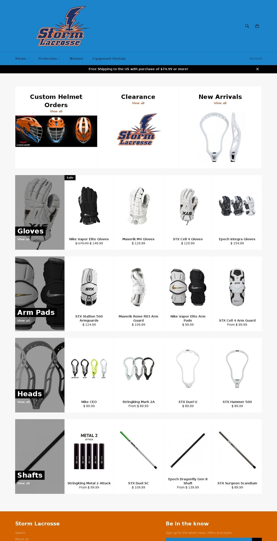 stormlacrosseshop.com shopify website screenshot