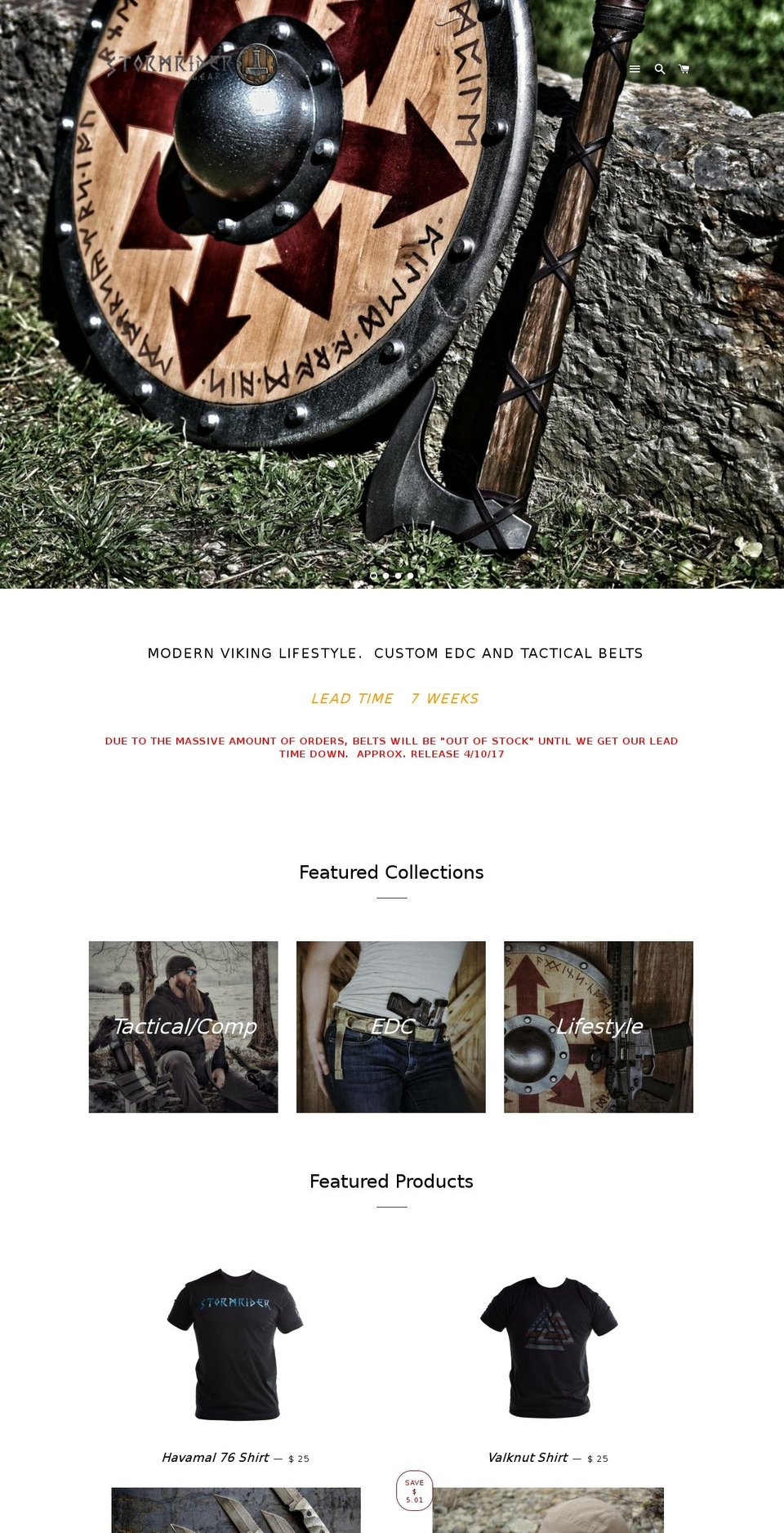 stormridergear.com shopify website screenshot