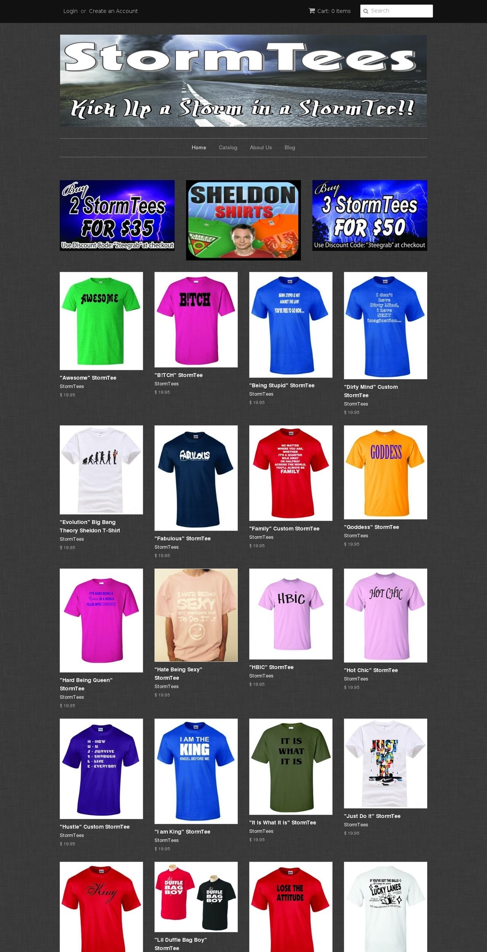 stormtees.com shopify website screenshot
