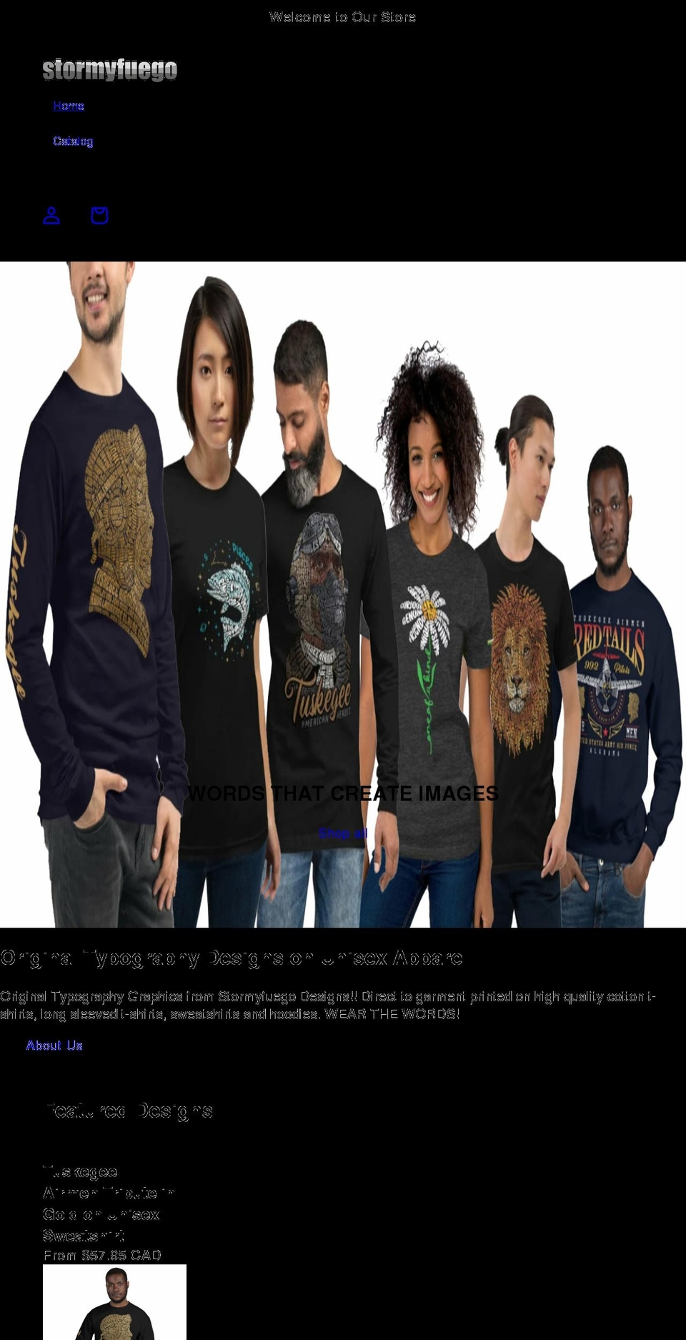 stormyfuego.com shopify website screenshot