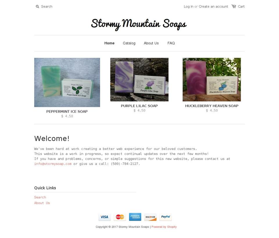 stormysoap.com shopify website screenshot