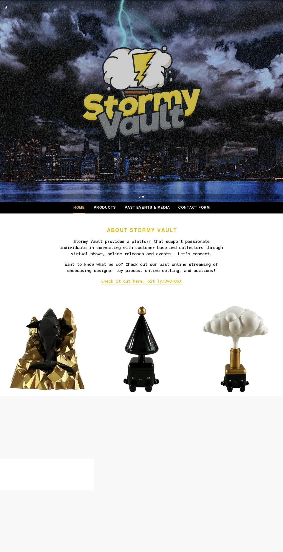 stormyvault.com shopify website screenshot