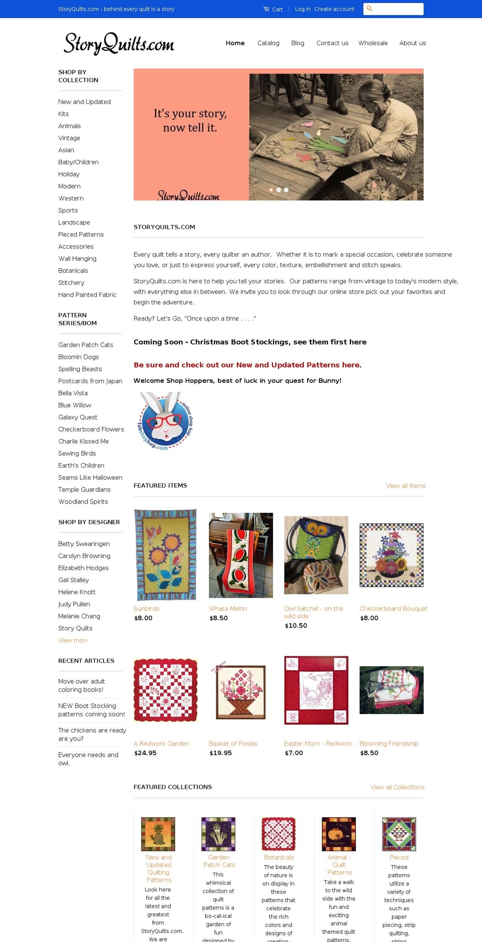 story-quilts.com shopify website screenshot