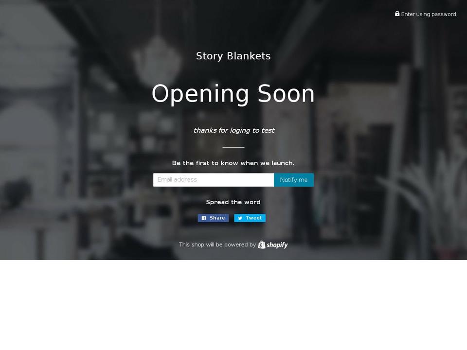 storyblankets.net shopify website screenshot