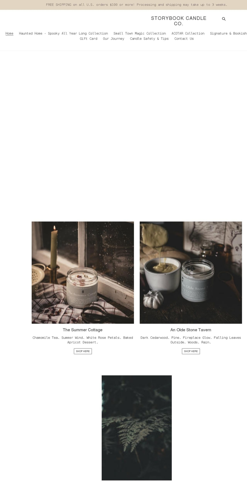 storybookcandlecompany.com shopify website screenshot