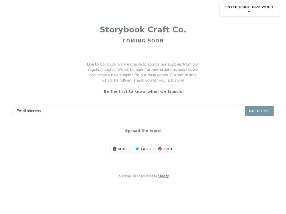 storybookcraftco.com — Shopify storefront screenshot