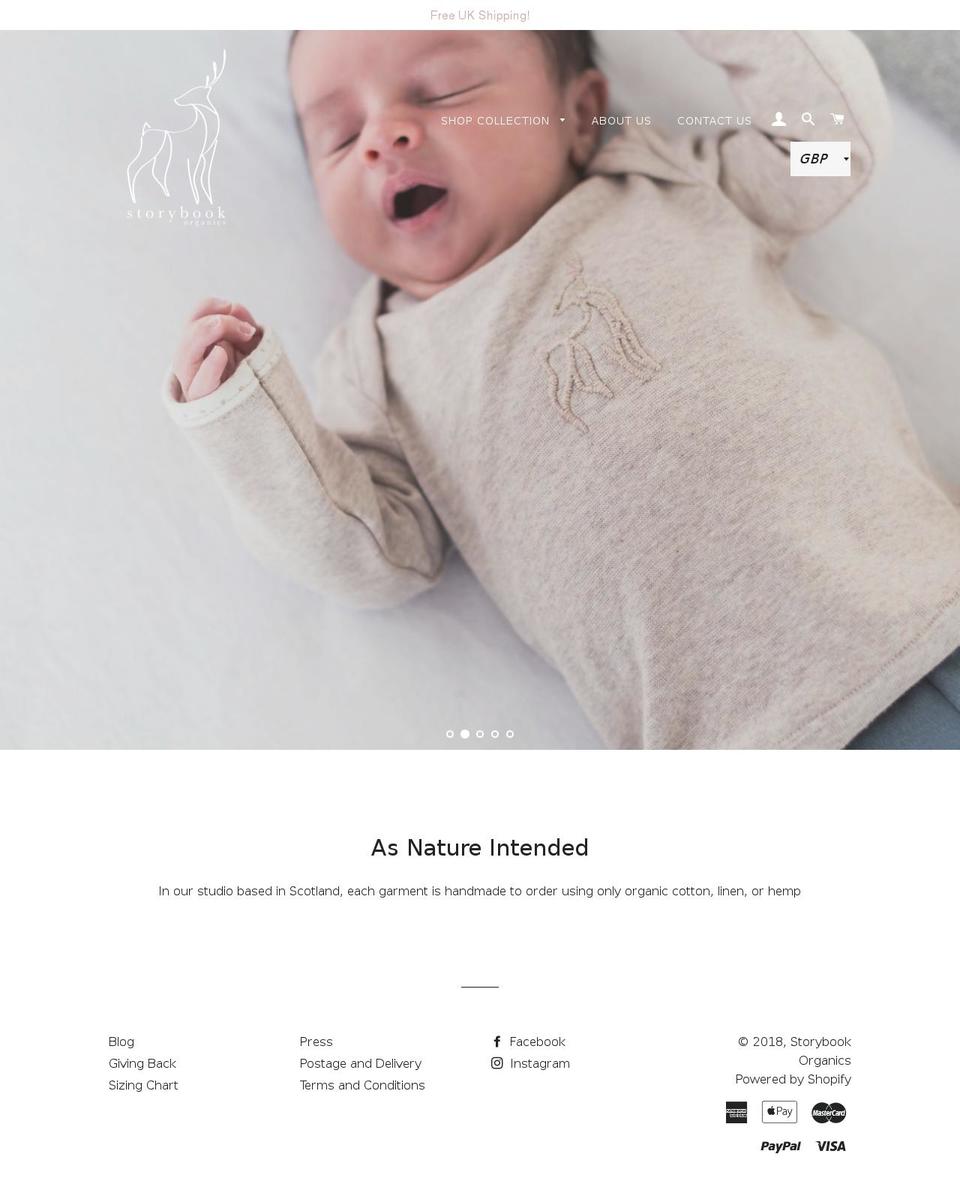 storybookorganics.com — Shopify storefront screenshot