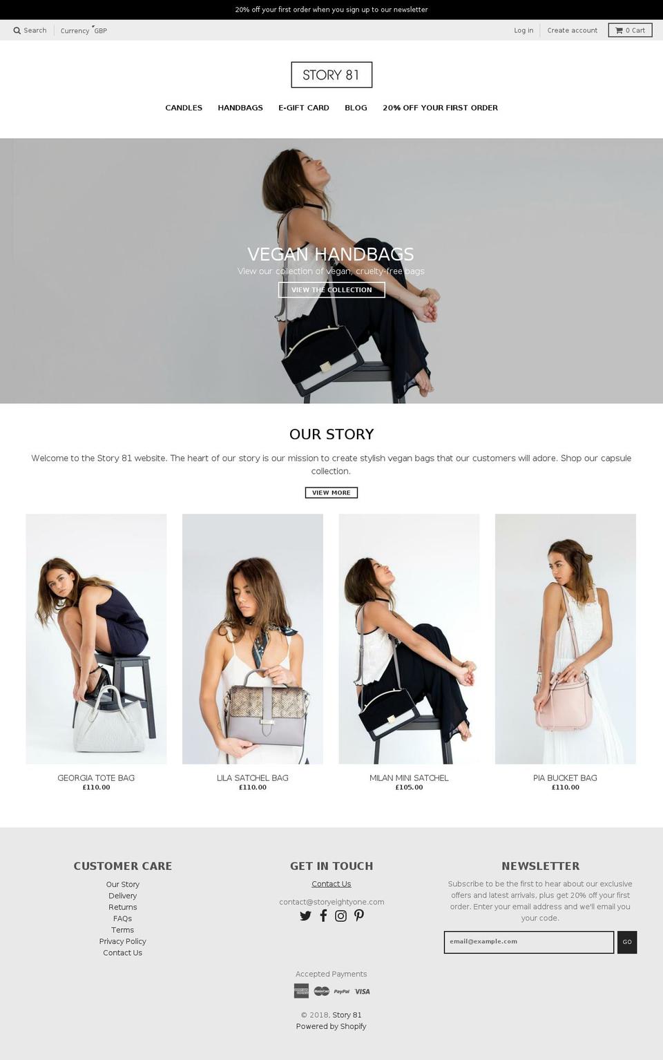 storyeightyone.com shopify website screenshot