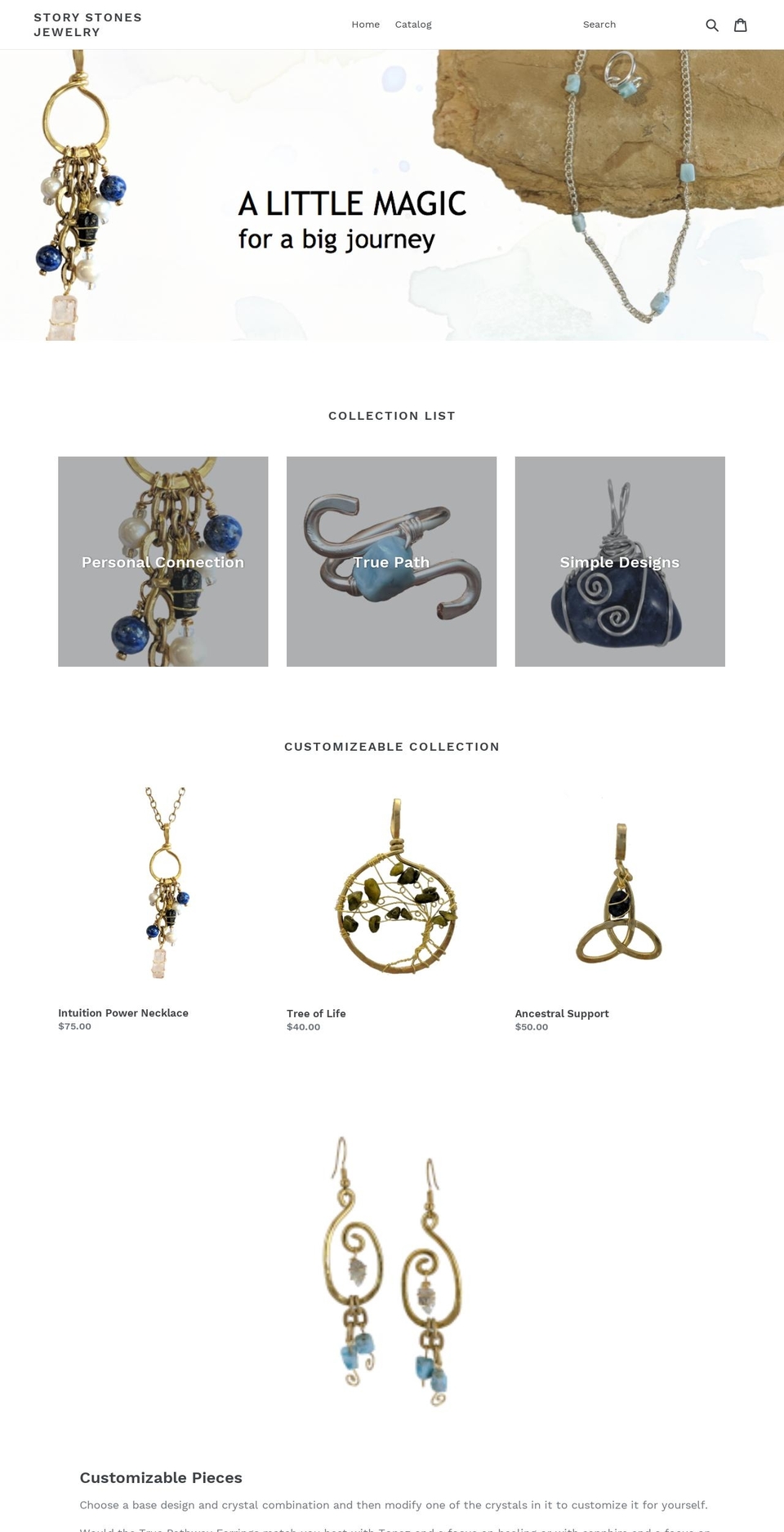 storystonesjewelry.com — Shopify storefront screenshot