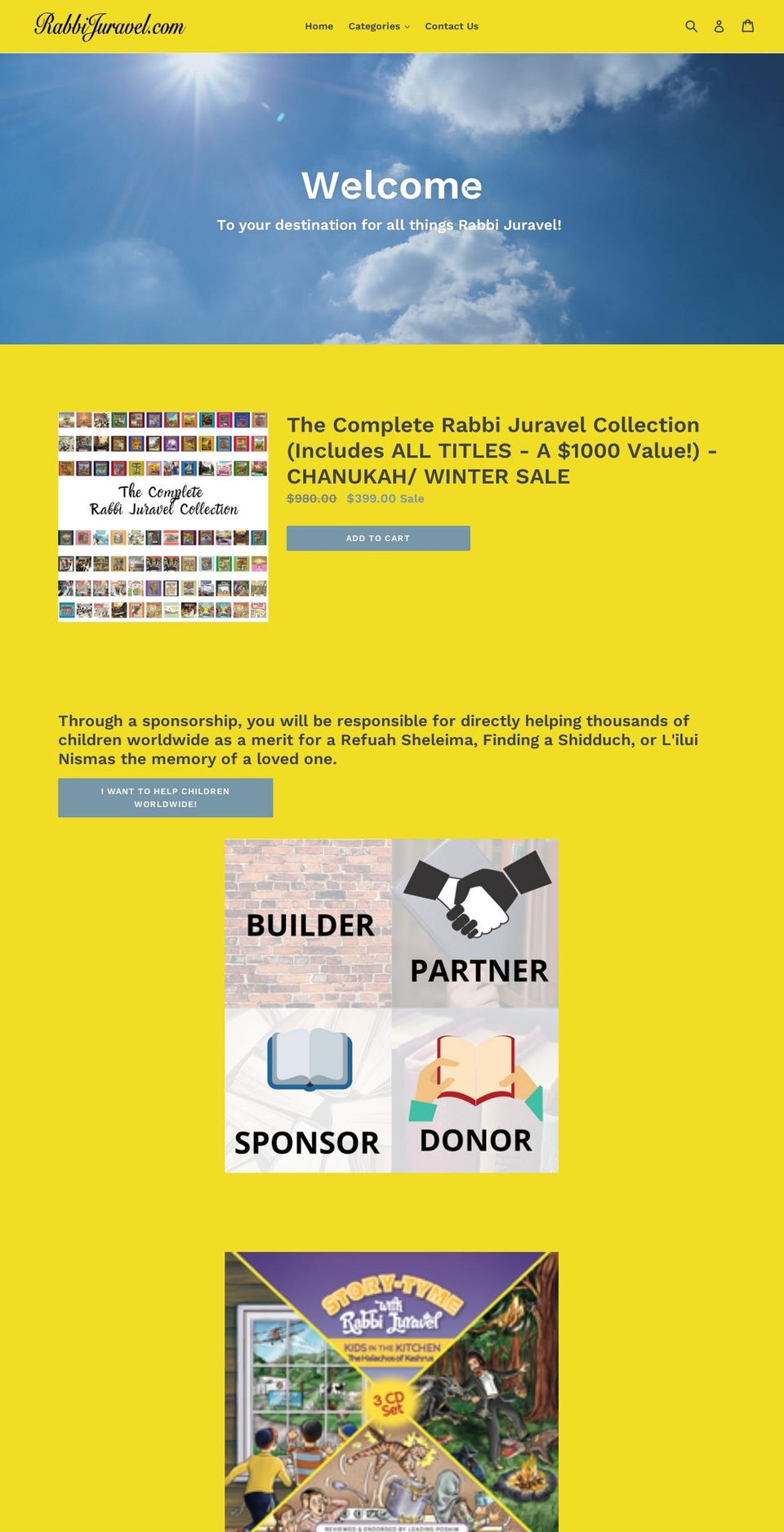 storytymewithrabbijuravel.com shopify website screenshot