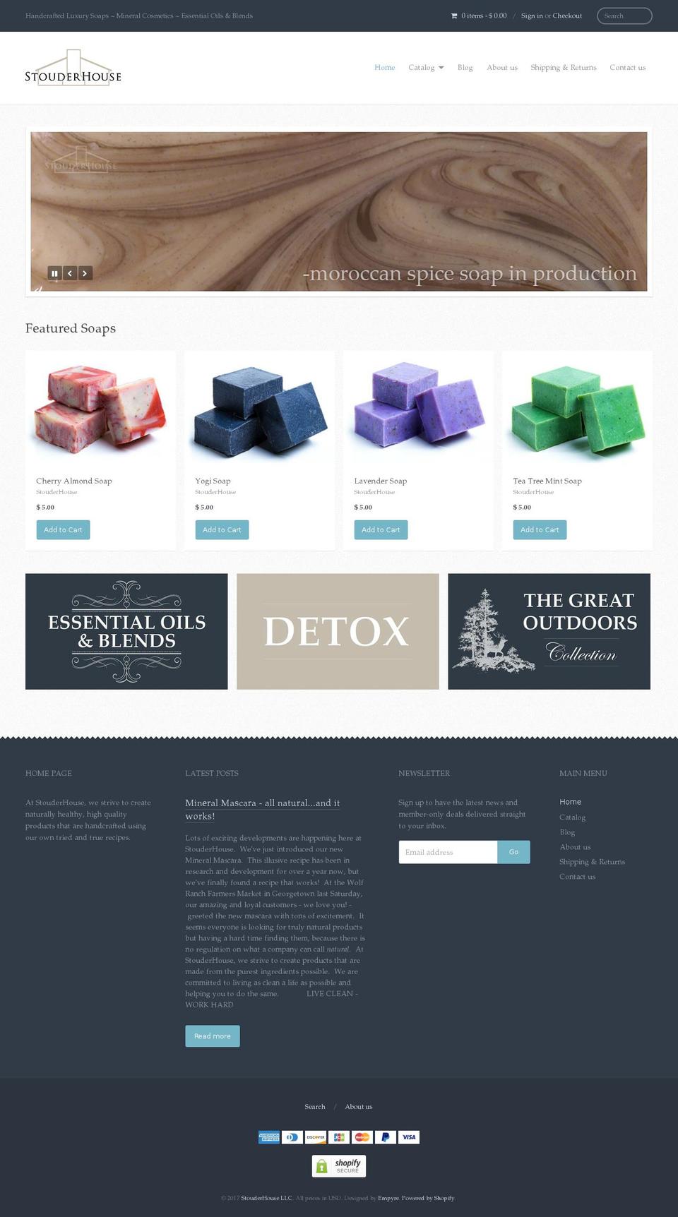 stouderhouse.com shopify website screenshot