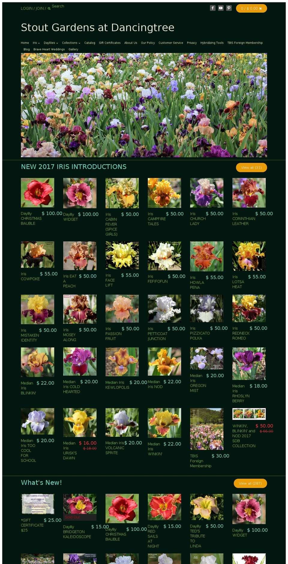 stoutgardens.com shopify website screenshot