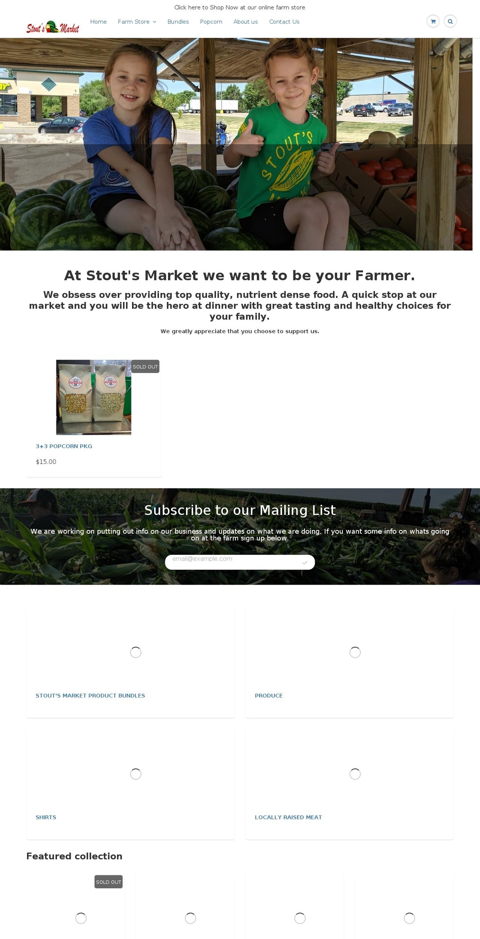 stoutsmarket.com shopify website screenshot