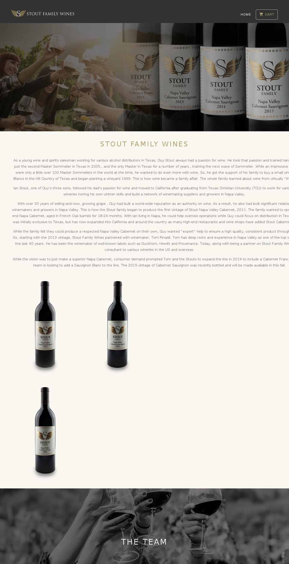 stoutwines.com shopify website screenshot