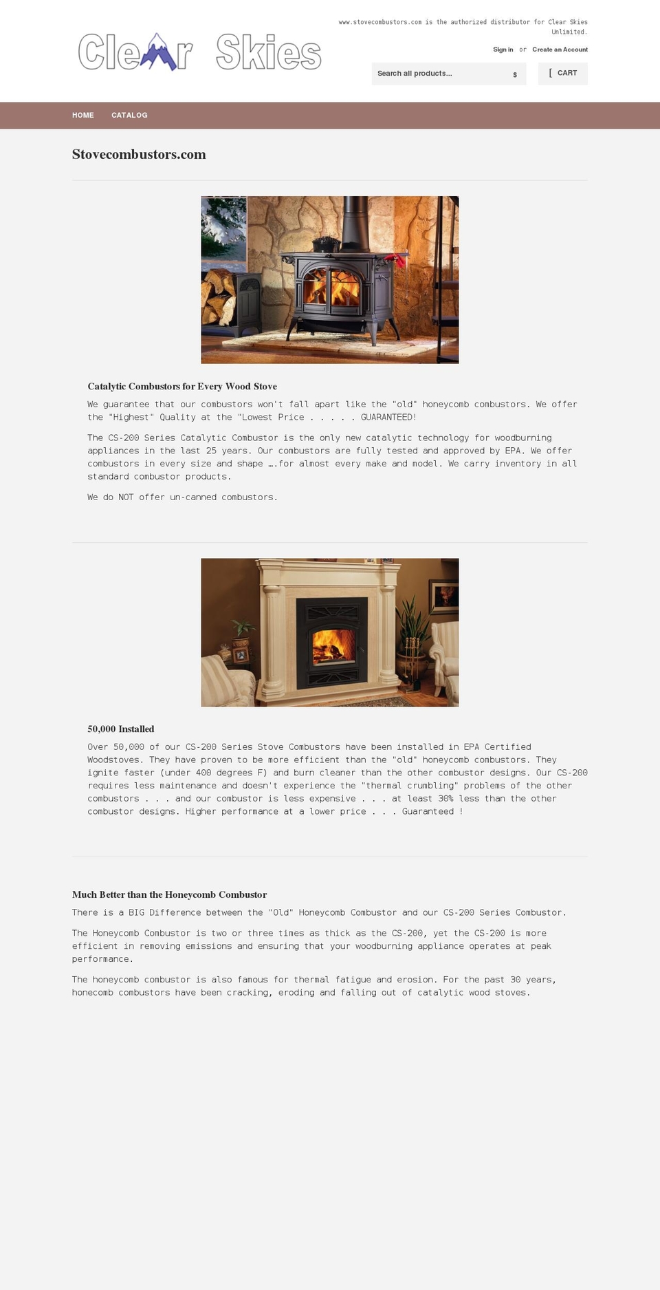 stovecombustors.myshopify.com shopify website screenshot