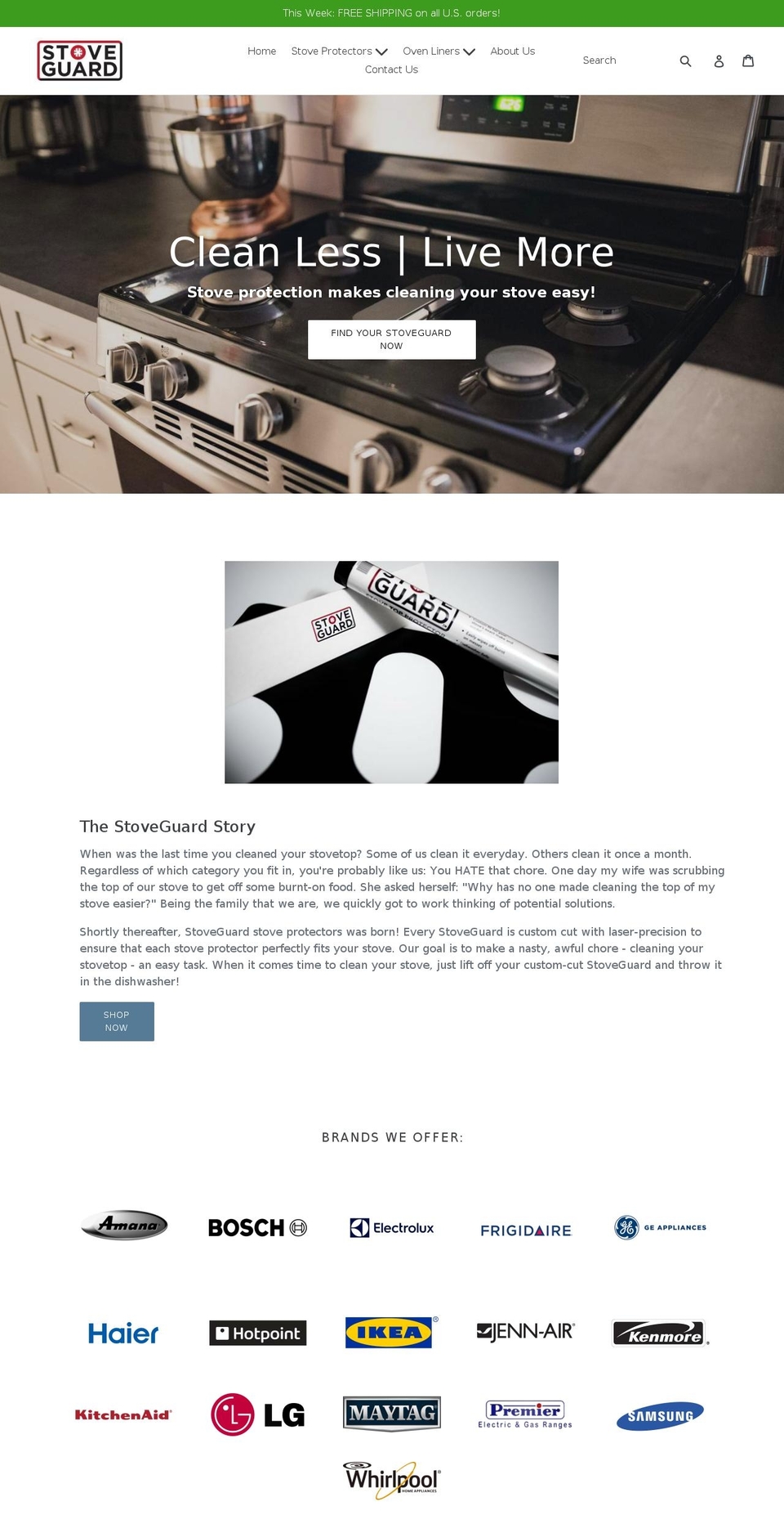 stoveguard.com shopify website screenshot