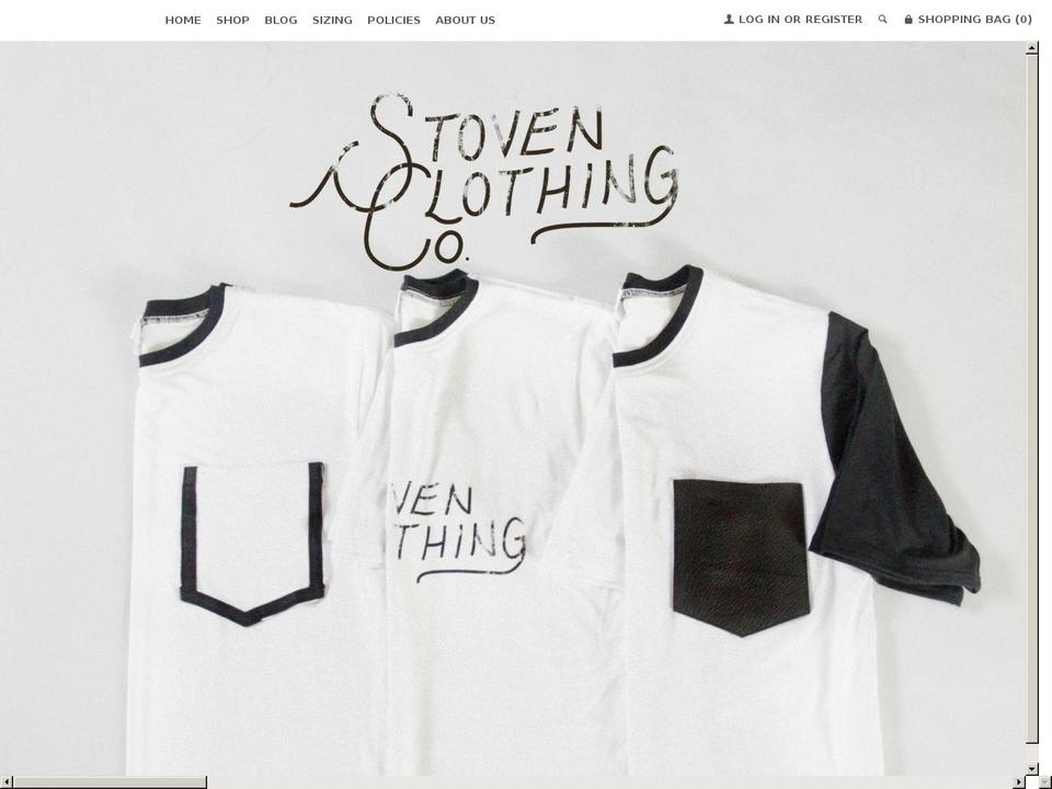 stovenclothingco.com shopify website screenshot