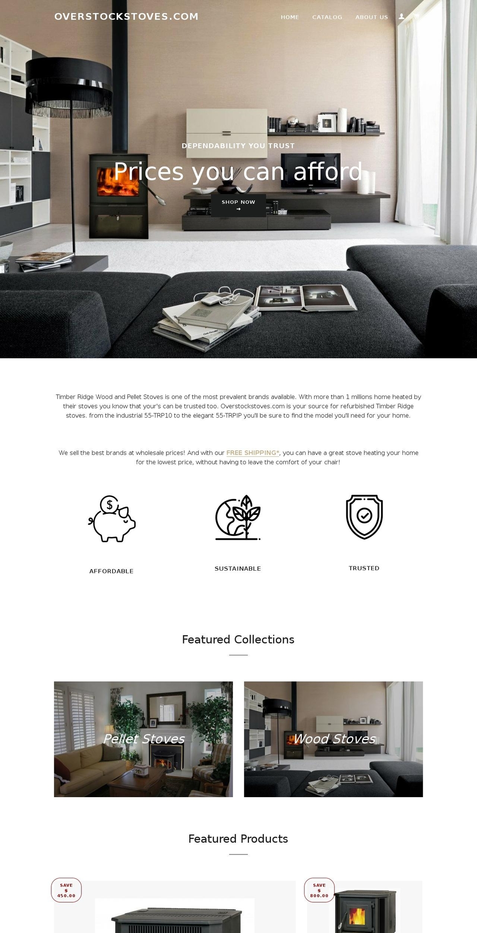 stoveoverstock.com — Shopify storefront screenshot
