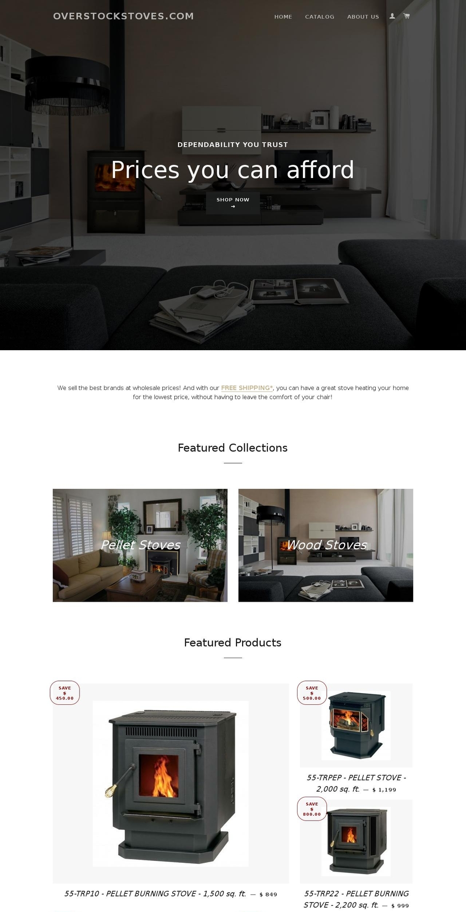 stovesoverstock.com shopify website screenshot