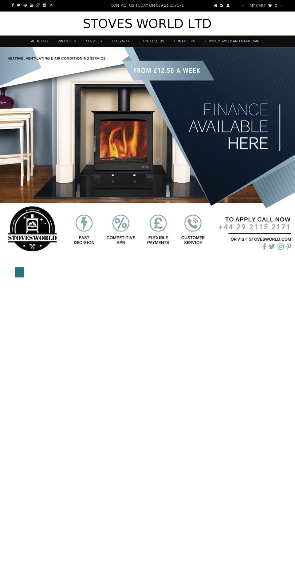 stovesworldwales.com — Shopify storefront screenshot