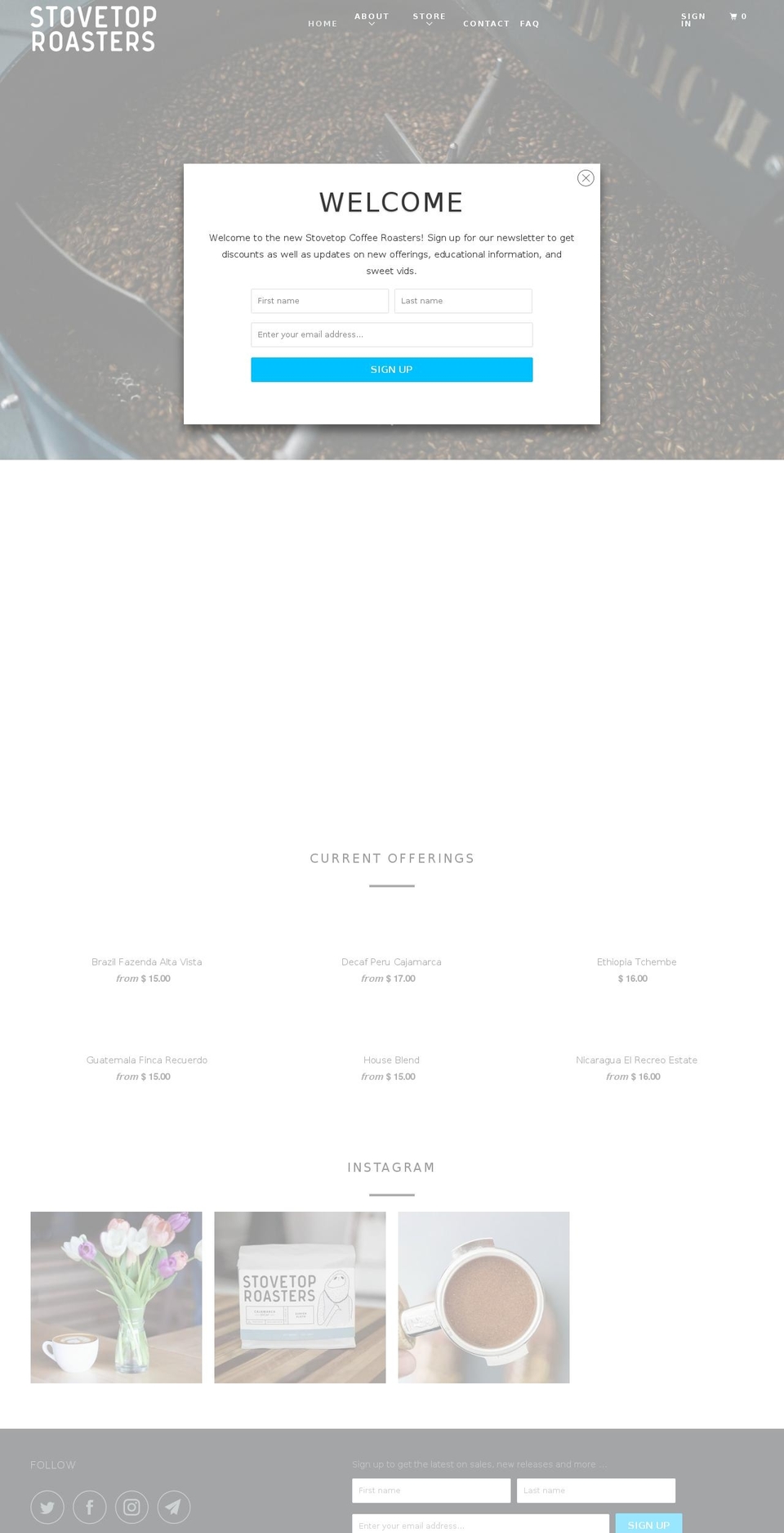 stovetoproasters.com shopify website screenshot