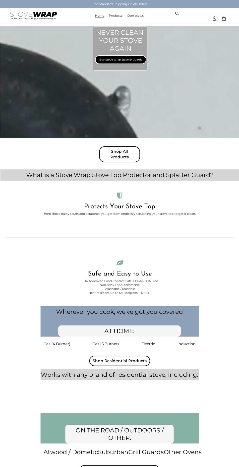 stovewrap.com shopify website screenshot