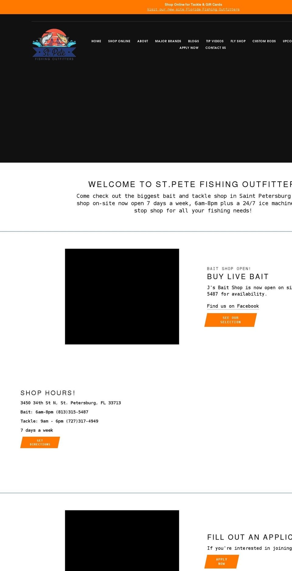 stpetefishingoutfitters.com shopify website screenshot