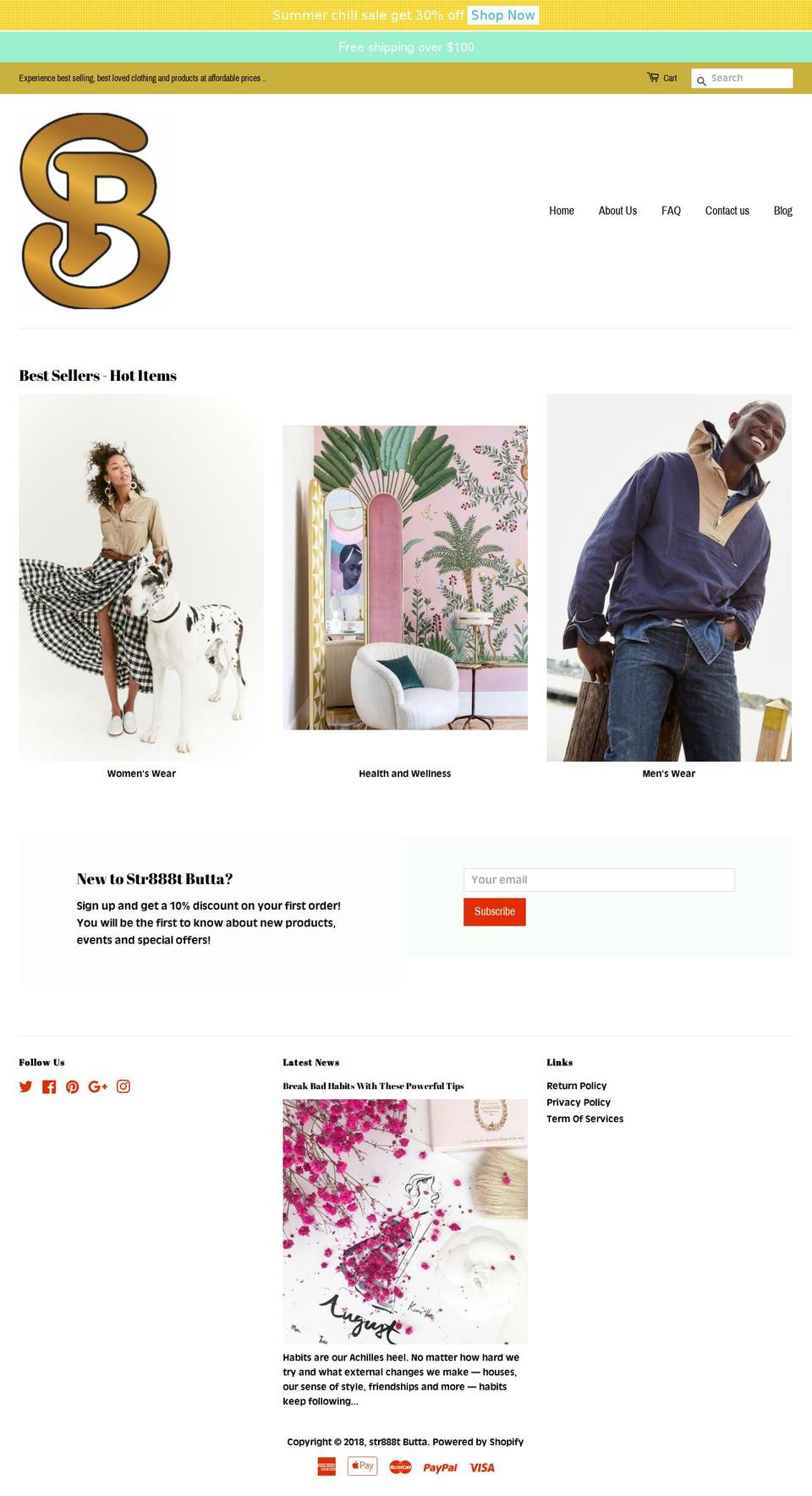 str888tbutta.com — Shopify storefront screenshot