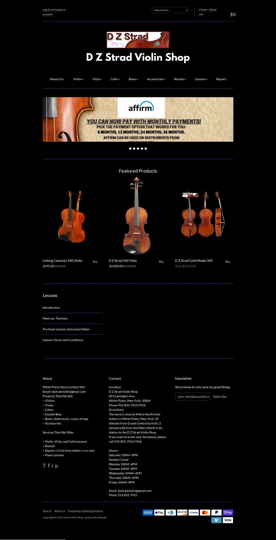 strad-violin-shop.myshopify.com shopify website screenshot
