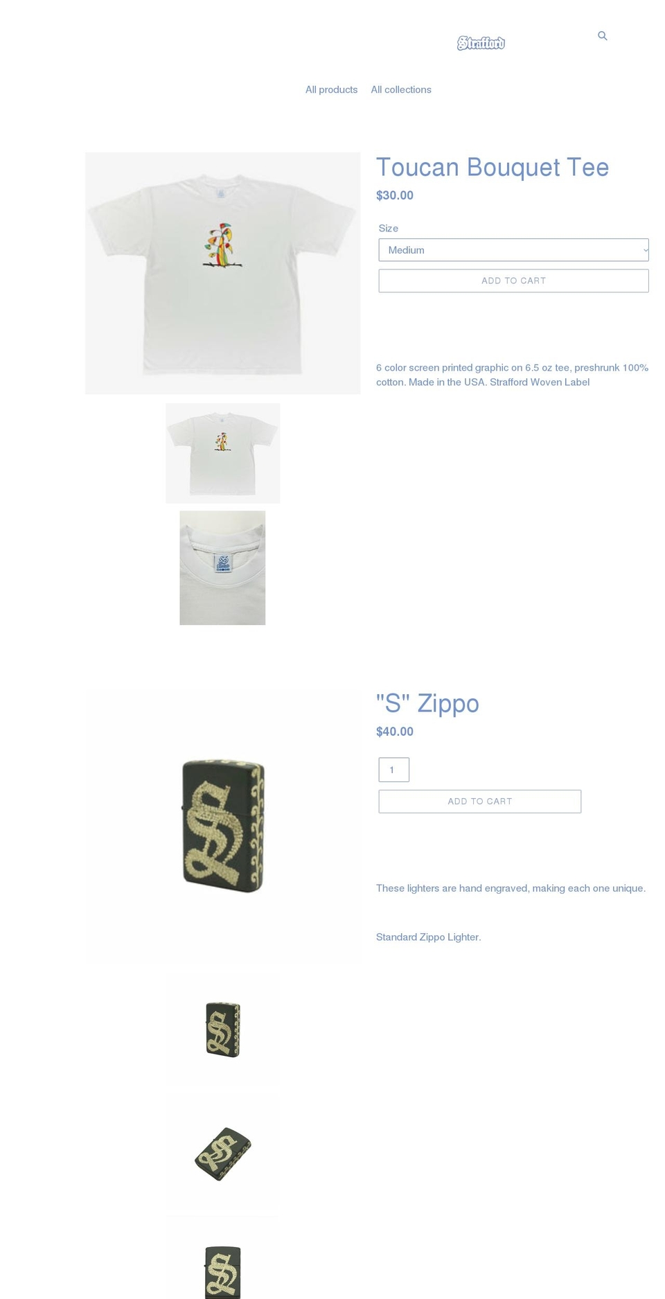 straffordclothing.com shopify website screenshot