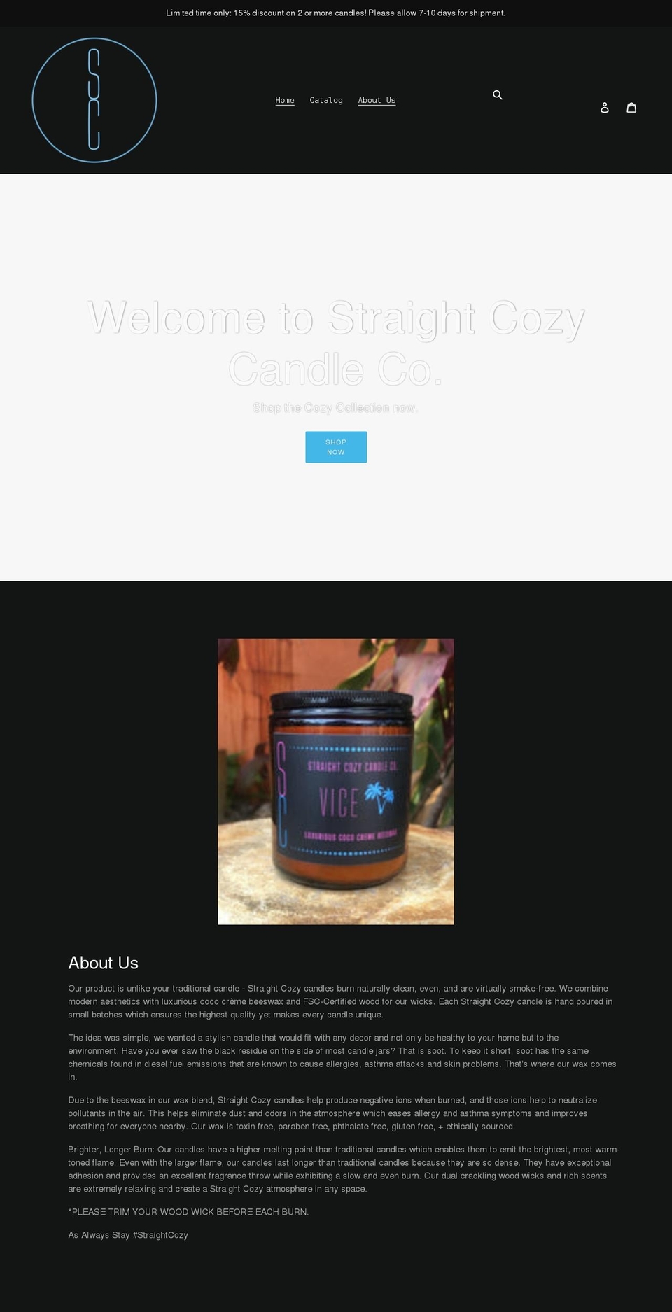 straightcozy.com shopify website screenshot