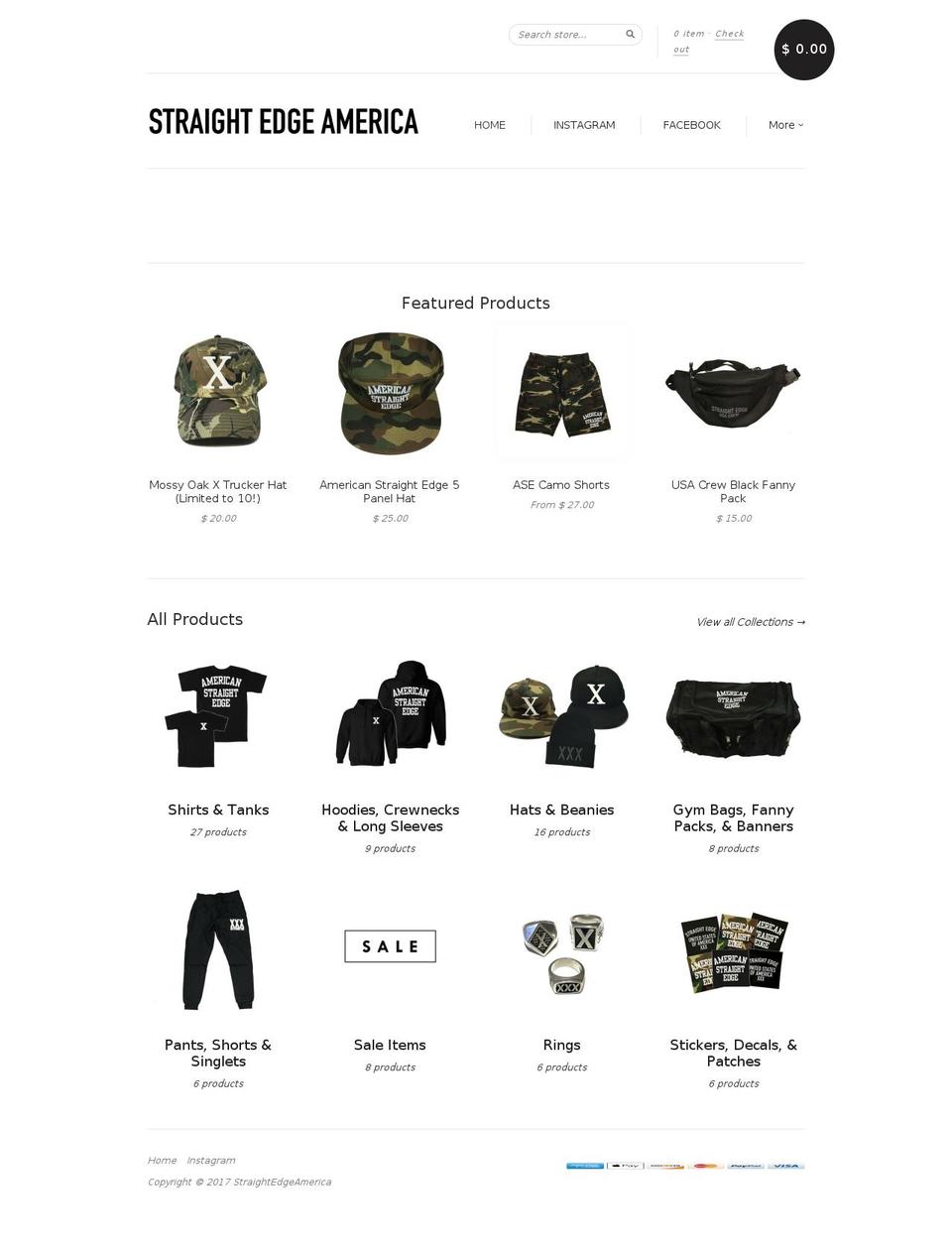straightedgeamerica.com shopify website screenshot
