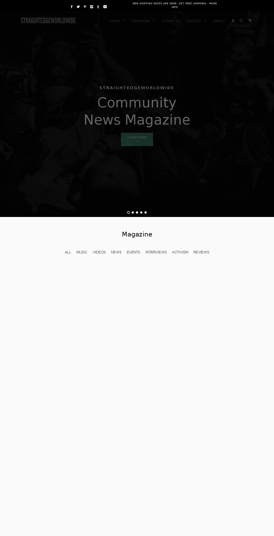straightedgeworldwide.com shopify website screenshot