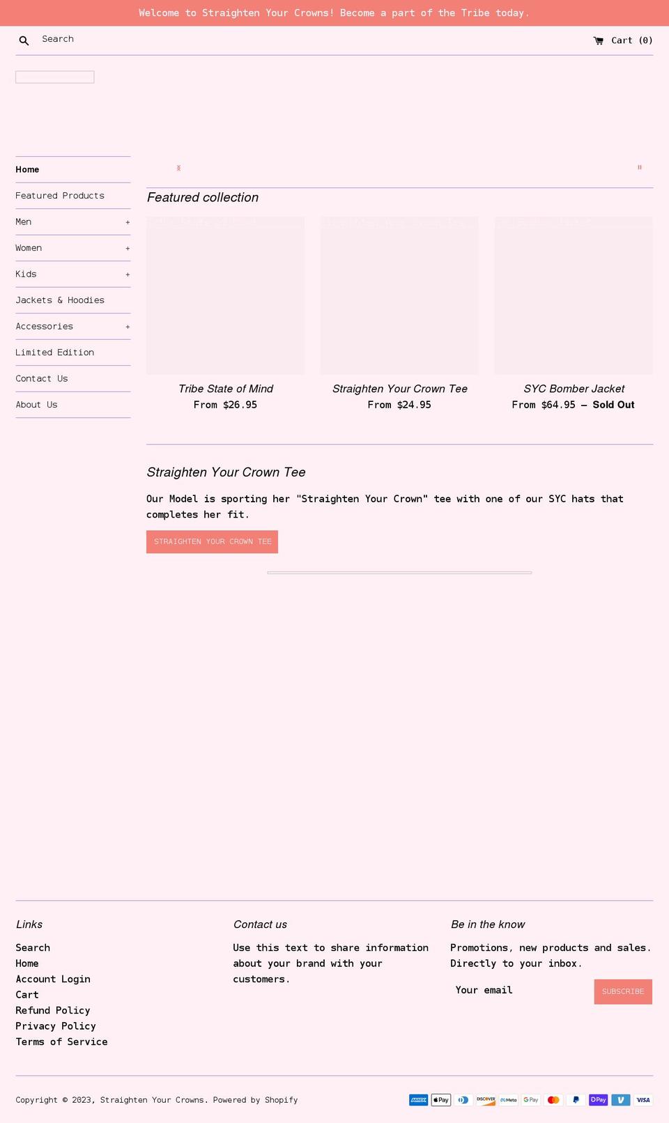 straightenyourcrowns.com shopify website screenshot