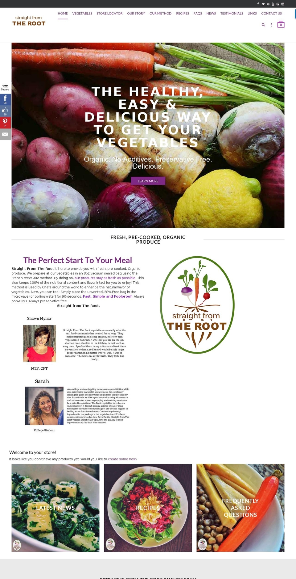 straightfromtherootsousvide.com shopify website screenshot