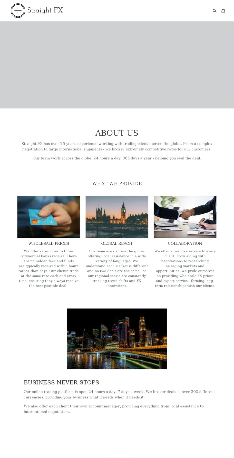 straightfx.com — Shopify storefront screenshot