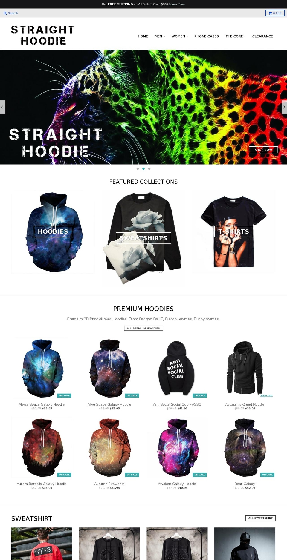 straighthoodie.com shopify website screenshot