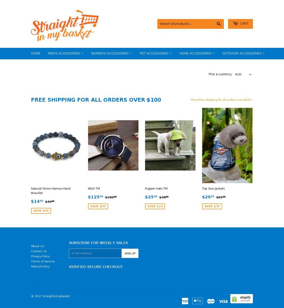 straightinmybasket.com shopify website screenshot