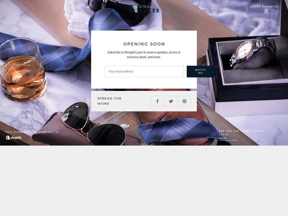 straightlaces.com — Shopify storefront screenshot