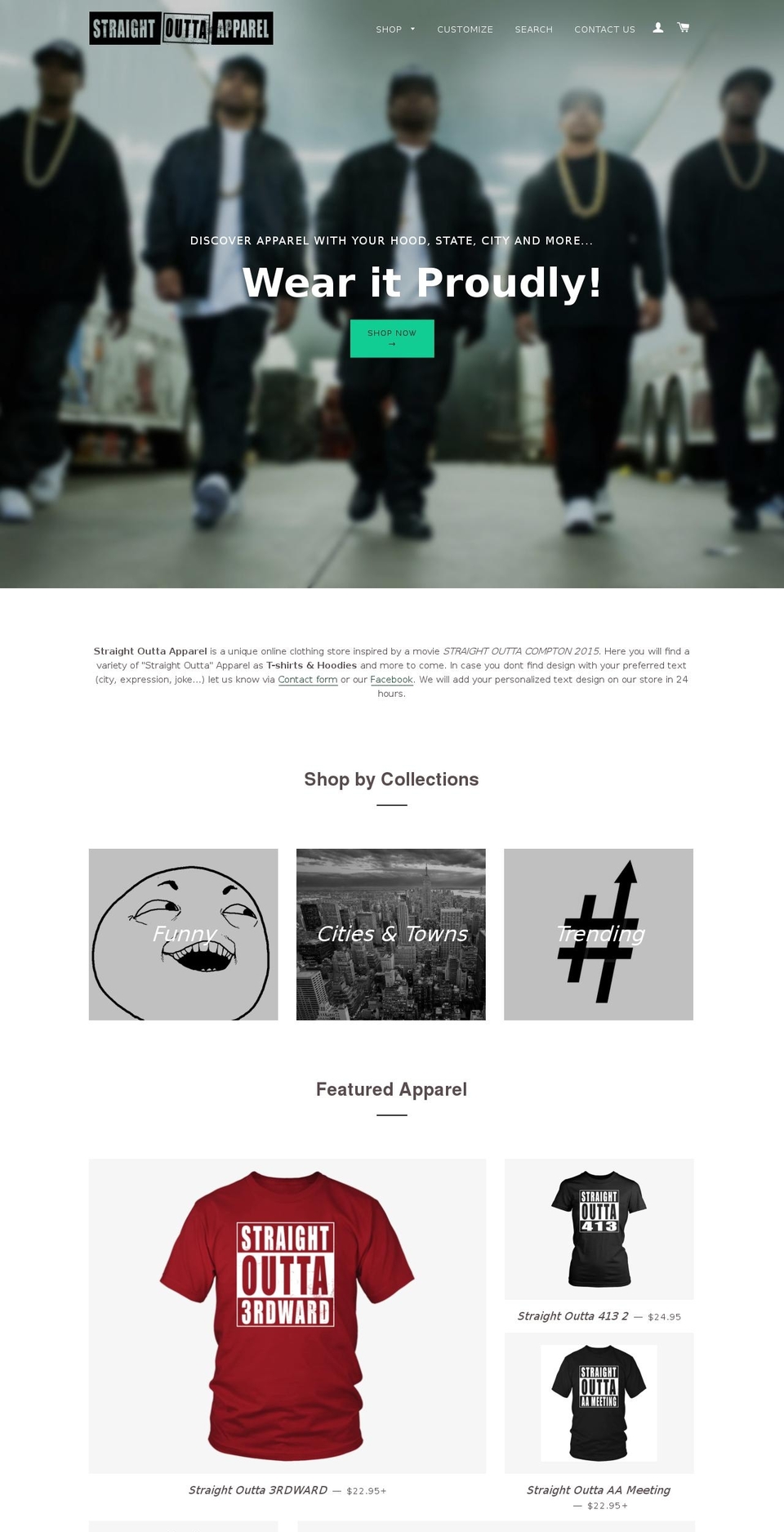 straightoutta-apparel.com shopify website screenshot