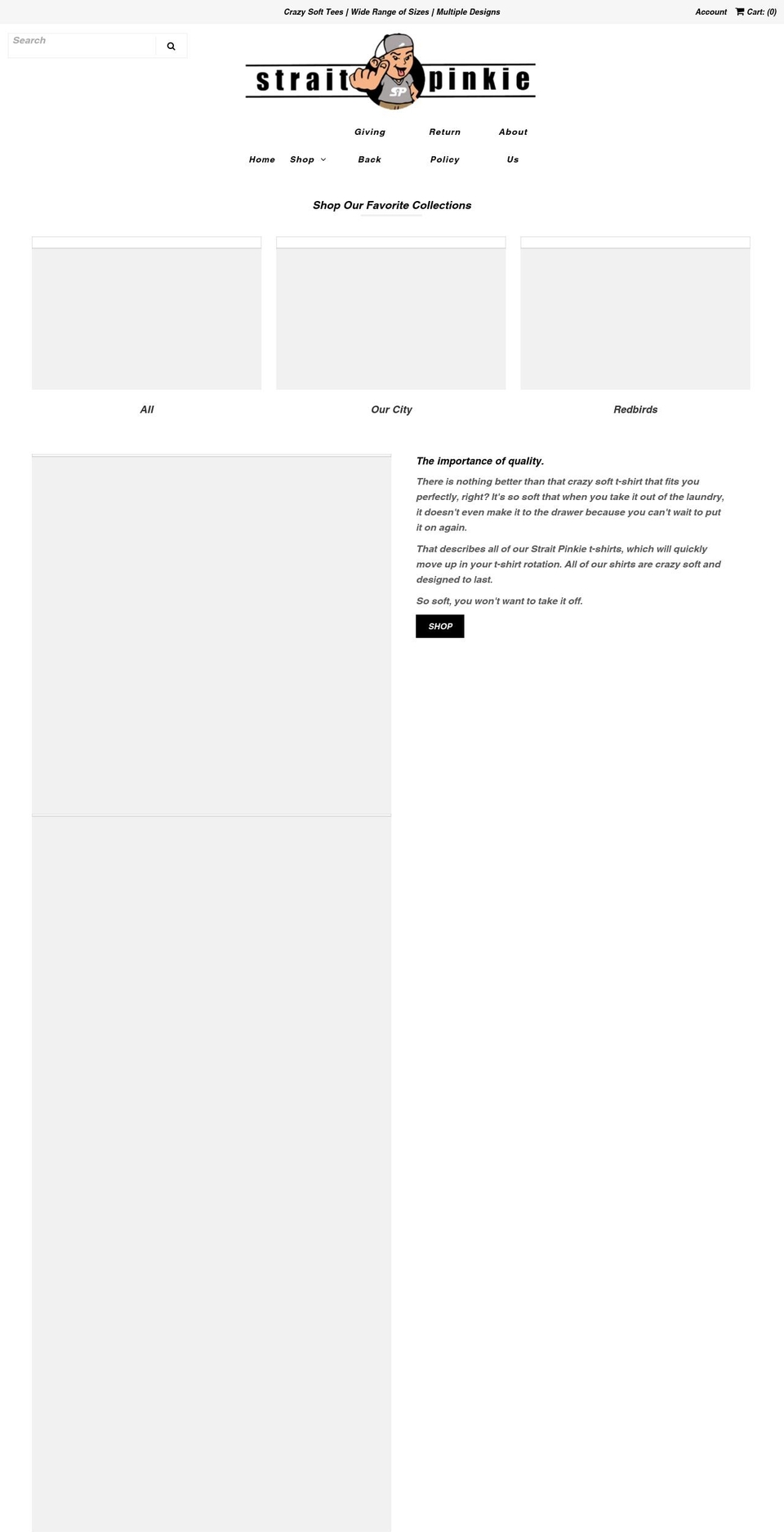 straightpinkie.com — Shopify storefront screenshot
