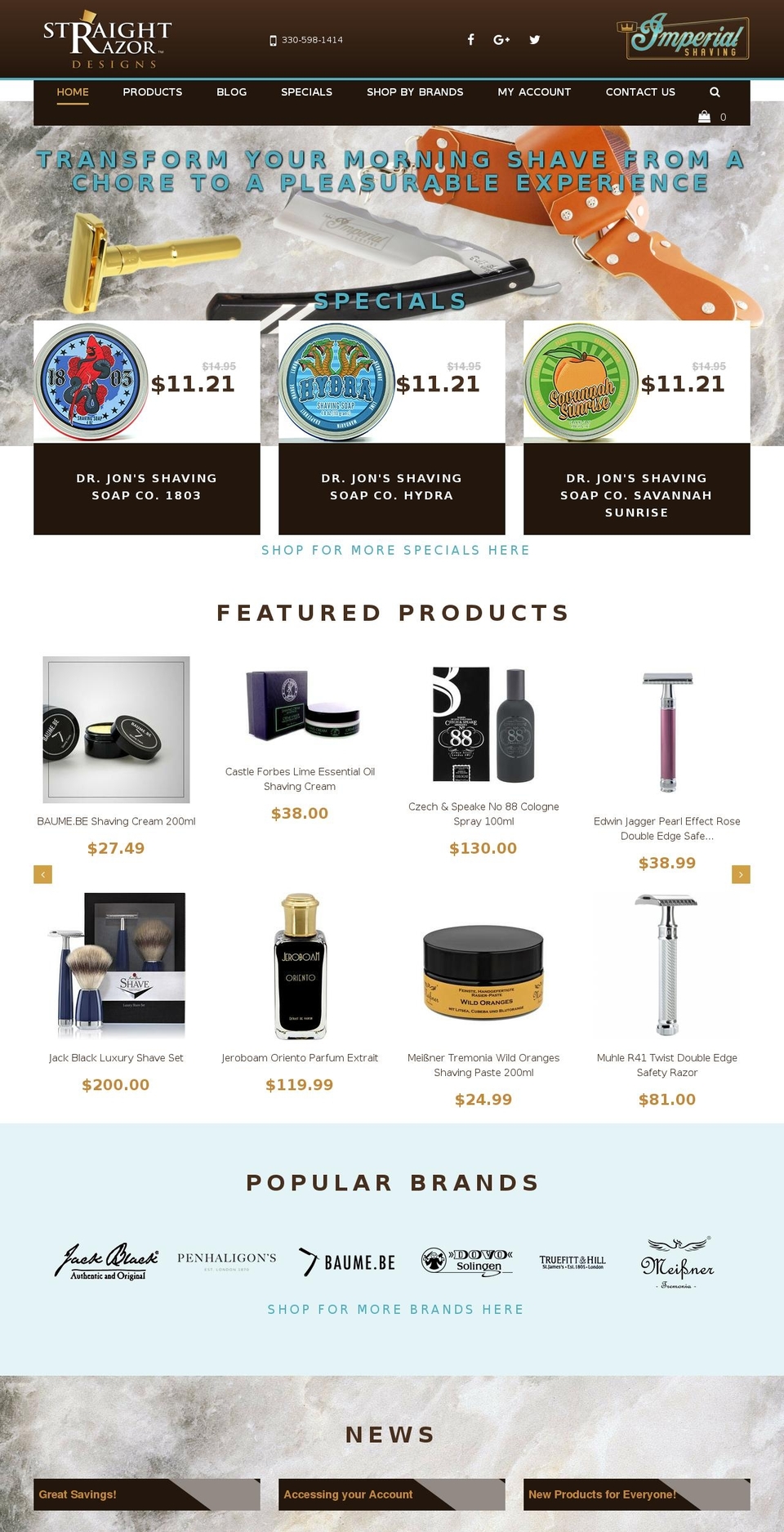 straightrazordesigns.net shopify website screenshot