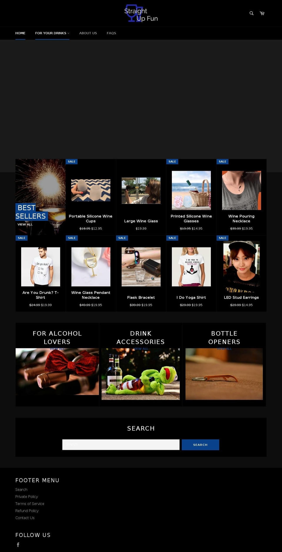 straightupfun.com shopify website screenshot
