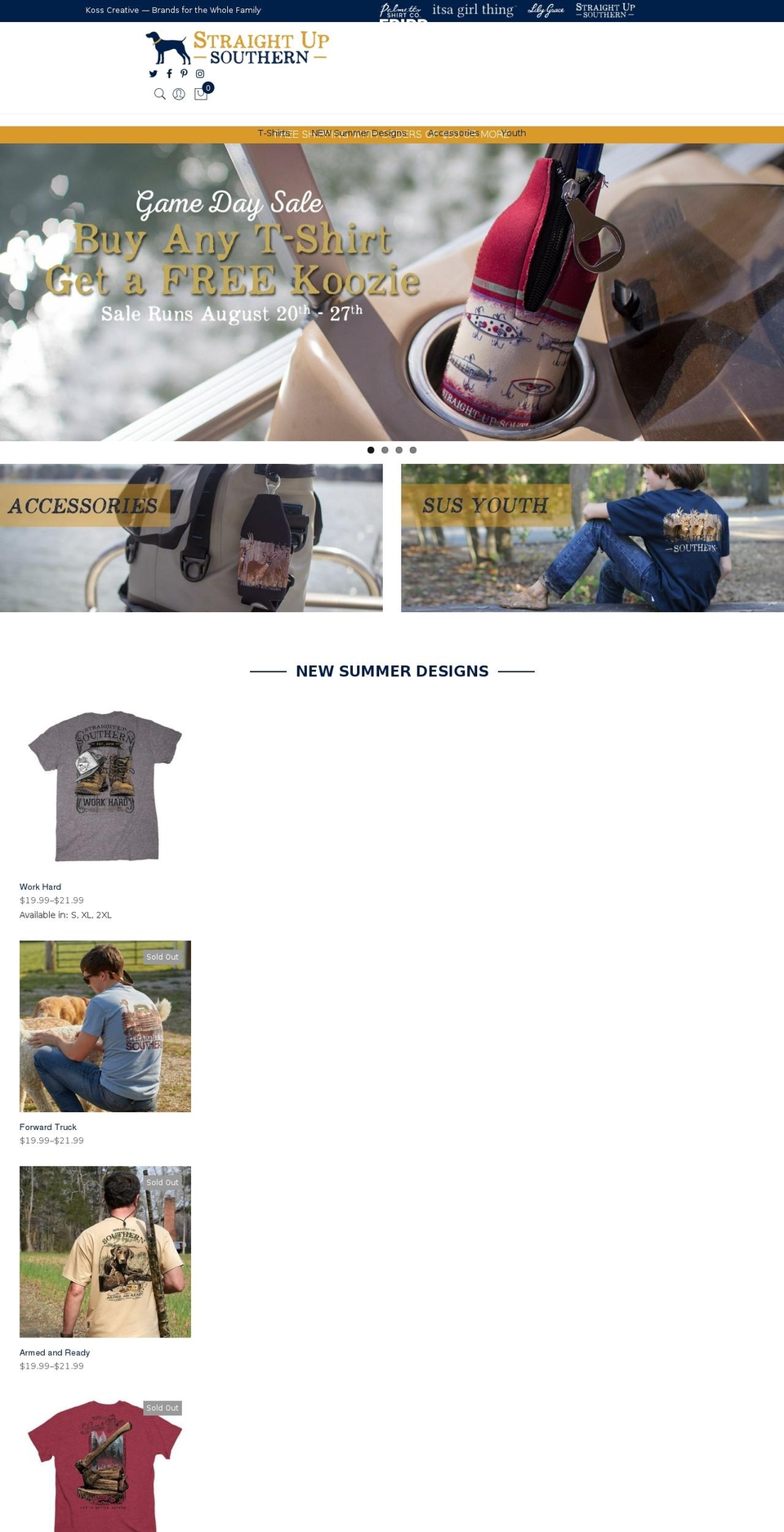 Kalles Shopify theme site example straightupsouthern.com