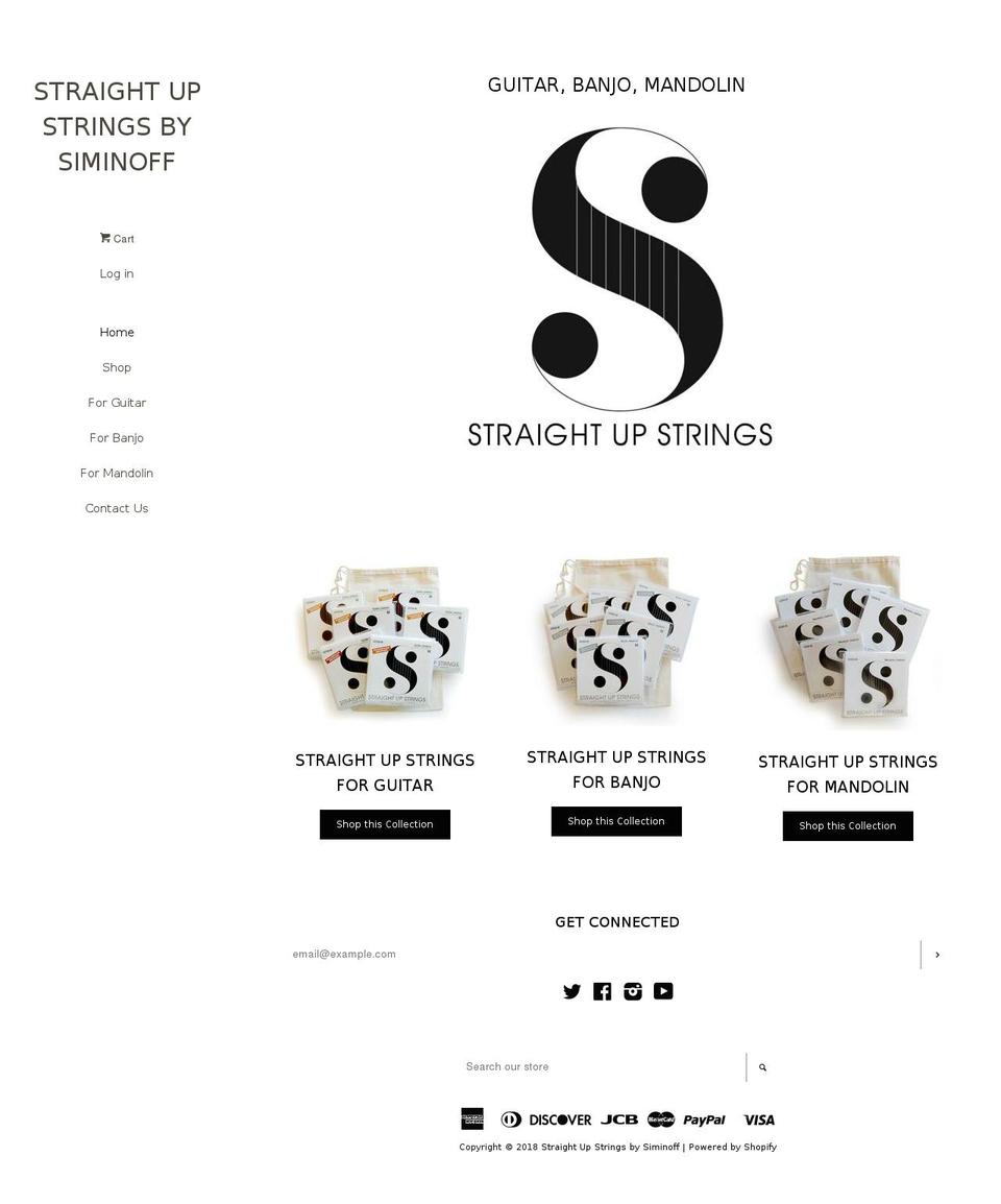 straightupstrings.net shopify website screenshot